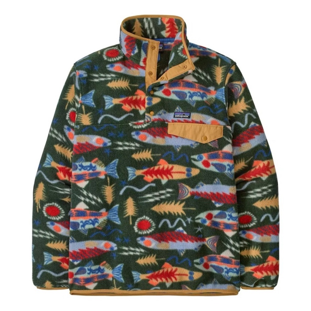 Patagonia Multicolor Fleece with Fish Design synchilla